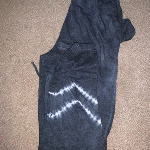 Blue tie-die joggers with pockets